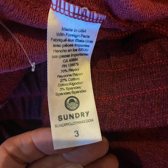 Sundry Everyday Sweater Knit Joggers size 3 color Brick red/Maroon - Picture 6 of 8